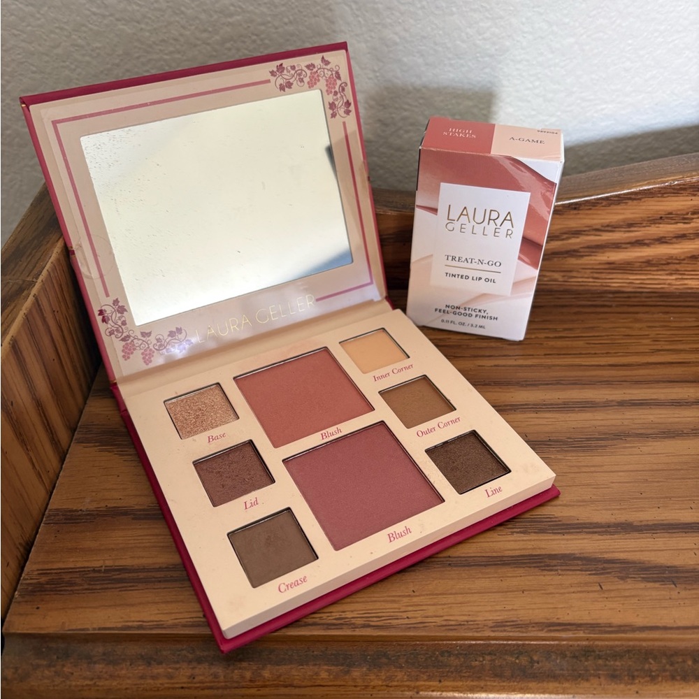 LAURA GELLER FACE PALETTE + TREAT N GO TINTED LIP OILS .. LOT OF 2